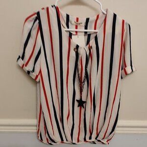 Fashion classic fashion women's red, white & blue top nwt